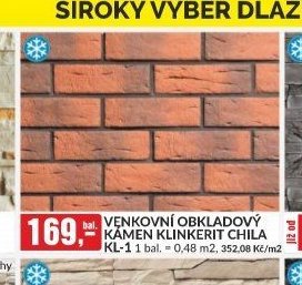 VENKOVNÍ OBKLADOVÝ KÁMEN KLINKERIT CHILA