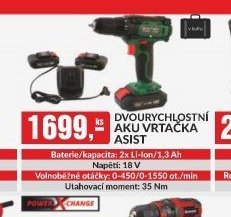 DVOURYCHLOSTNÍ AKU VRTAČKA ASIST