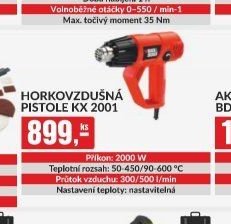 HORKOVZDUŠNÁ PISTOLE KX 2001