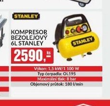 KOMPRESOR BEZOLÉJOVÝ 6L STANLEY