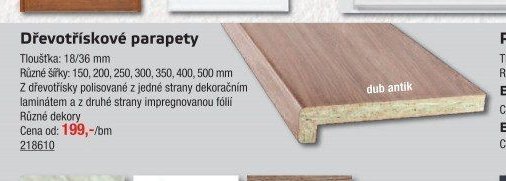 Dřevotřískové parapety