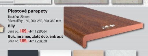 Plastové parapety Bílá