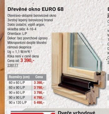 Dřevěné okno EURO 68