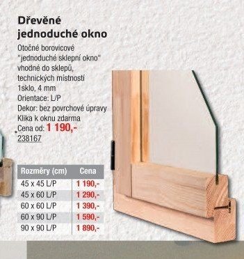 Dřevěné jednoduché okno