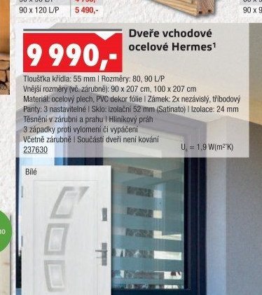 Dveře vchodové ocelové Hermes
