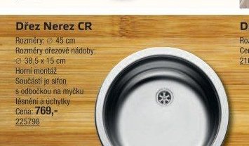 Dřez Nerez CR