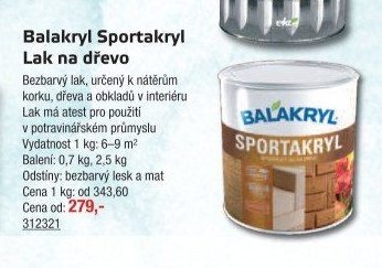 Balakryl Sportakryl Lak na dřevo