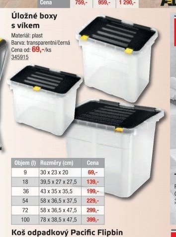Úložné boxy s víkem
