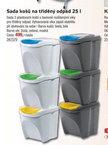 Sada košů na tříděný odpad 25 l
