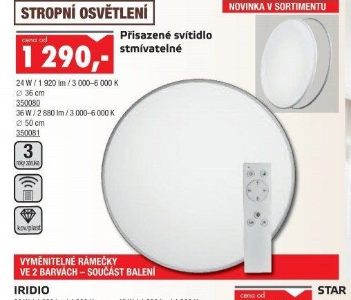 Přisazené svítidlo stmívatelné
