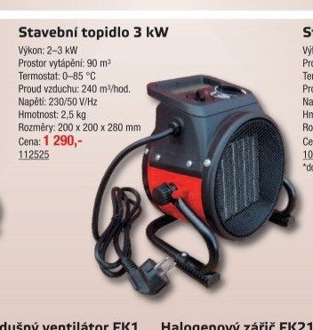 Stavební topidlo 3 kW
