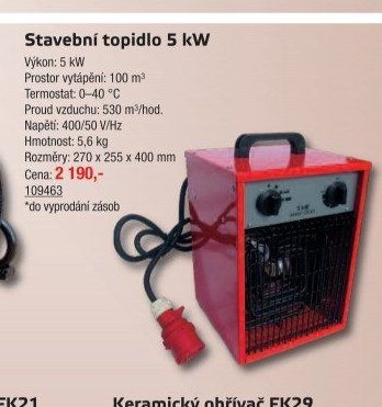 Stavební topidlo 5 kW