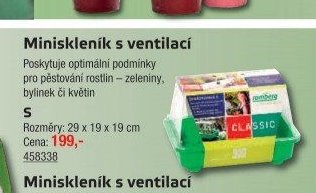 Miniskleník s ventilací S