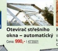 Otevírač střešního okna - automatický