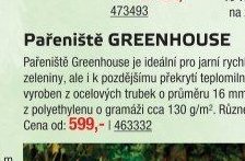 Pařeniště GREENHOUSE