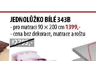 JEDNOLŮŽKO BÍLÉ 343B