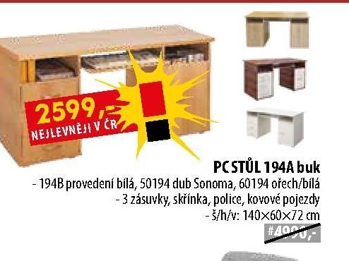 PC STŮL 194A buk