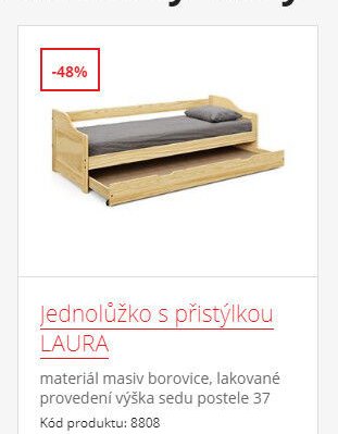 Jednolůžko s přistýlkou LAURA
