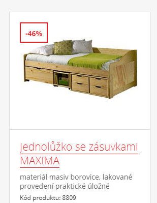 Jednolůžko se zásuvkami MAXIMA