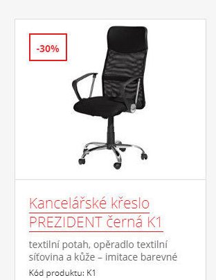 Kancelářské křeslo PREZIDENT černá K1