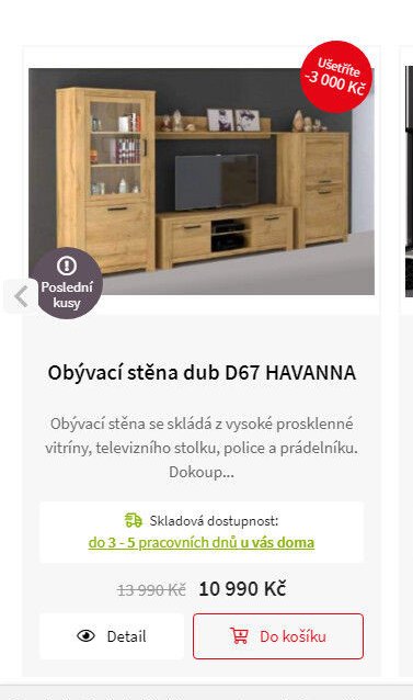 Obývací stěna dub D67 HAVANNA