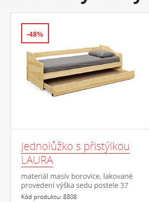 Jednolůžko s přistýlkou LAURA