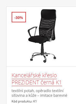 Kancelářské křeslo PREZIDENT černá K1