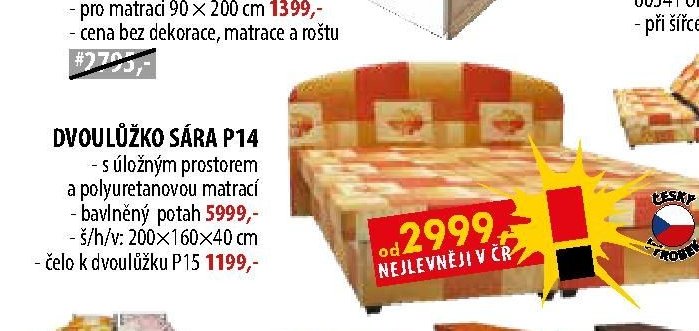 Dvoulůžko Sára P14
