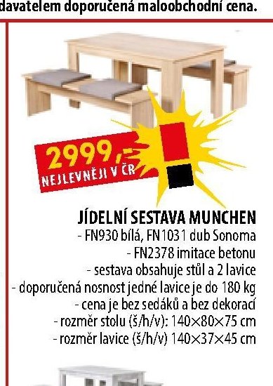 JÍDELNÍ SESTAVA MUNCHEN