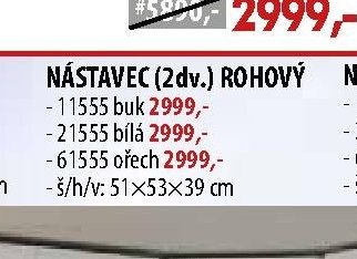 NÁSTAVEC (2dv.) ROHOVÝ 11555, 21555, 61555