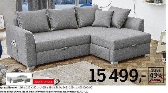 Sedací souprava Boomer, látka, 236x160 cm