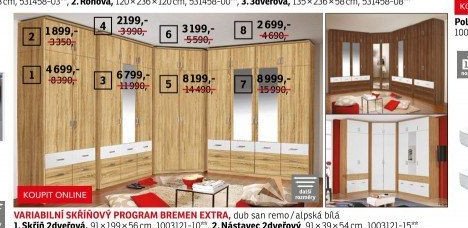 Variabilní skříňový program Bremen Extra