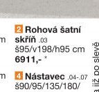 Rohová šatní skříň 03