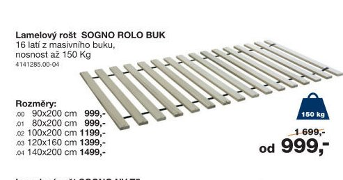 Lamelový rošt SOGNO ROLO BUK