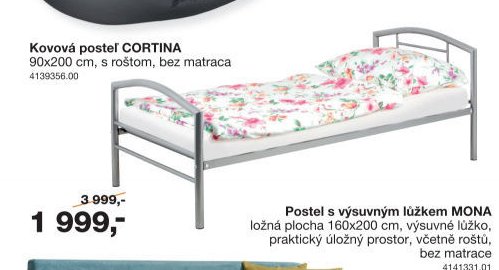 Kovová postel CORTINA