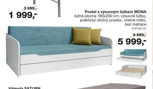 Postel s výsuvným lůžkem MONA