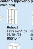 Rohová šatní skříň
