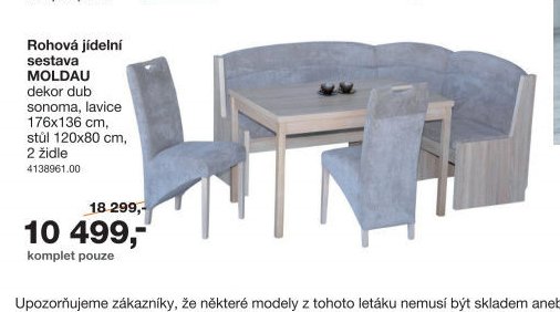 Rohová jídelní sestava MOLDAU