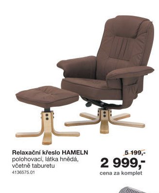 Relaxační křeslo HAMELN včetně taburetu