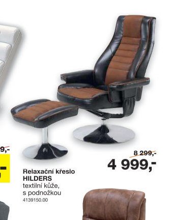 Relaxační křeslo HILDERS s podnožkou