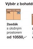 2sedák s úložným prostorem