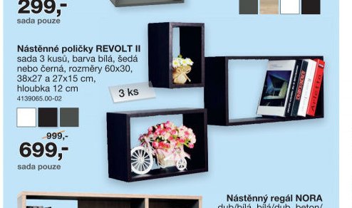 Nástěnné poličky REVOLT II