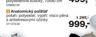 Anatomický polštář