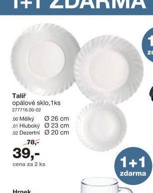 Talíř opálové sklo