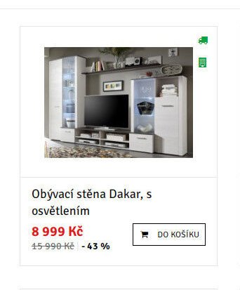 Obývací stěna Dakar, s osvětlením