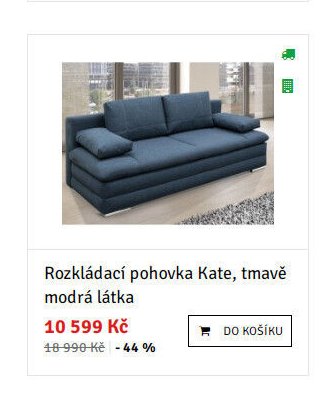Rozkládací pohovka Kate, tmavě modrá látka