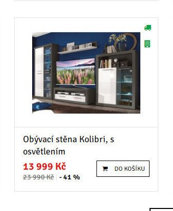 Obývací stěna Kolibri, s osvětlením
