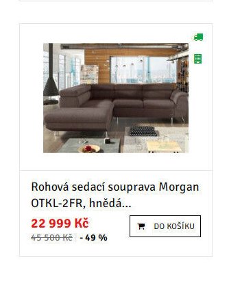 Rohová sedací souprava Morgan OTKL-2FR, hnědá...
