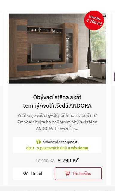 Obývací stěna akát temný/wolfr.šedá ANDORA