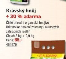 Kravský hnůj + 30 % zdarma